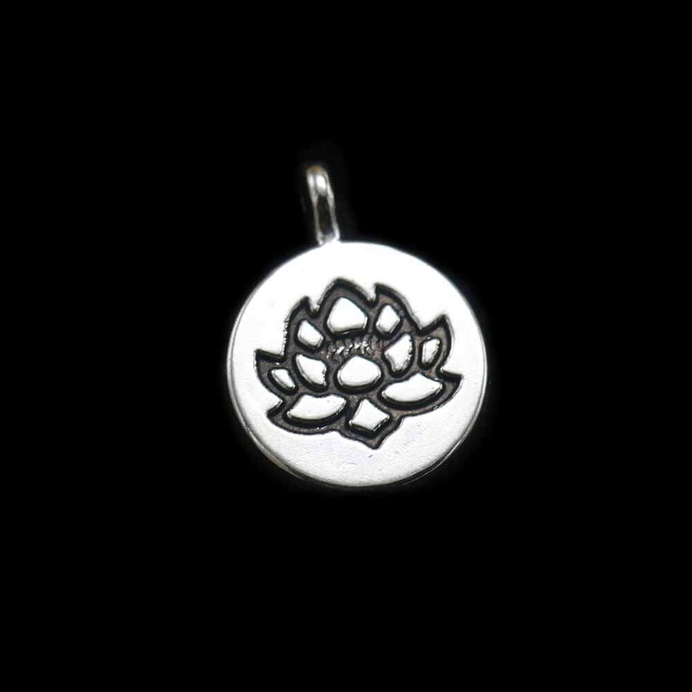 Handmade Round Lotus Medal Pendant - Vintage Alloy Necklace - Bohemian Folk Hippie Style Jewelry