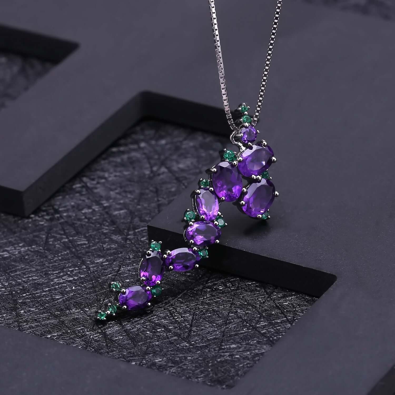 Elegant handcrafted jewelry piece showcasing exaggerated amethyst gem