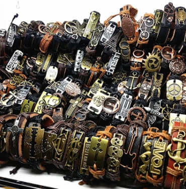 Handmade Mixed Style Woven Leather Cuff Jewelry