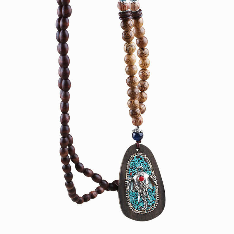 Wooden Bead Necklace Handmade Creative Pendant Jewelry