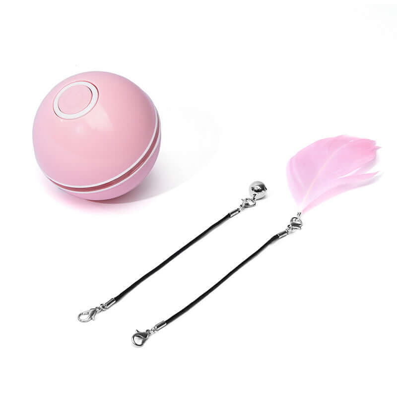 “Rechargeable LED rolling toy ball for cats with laser light”