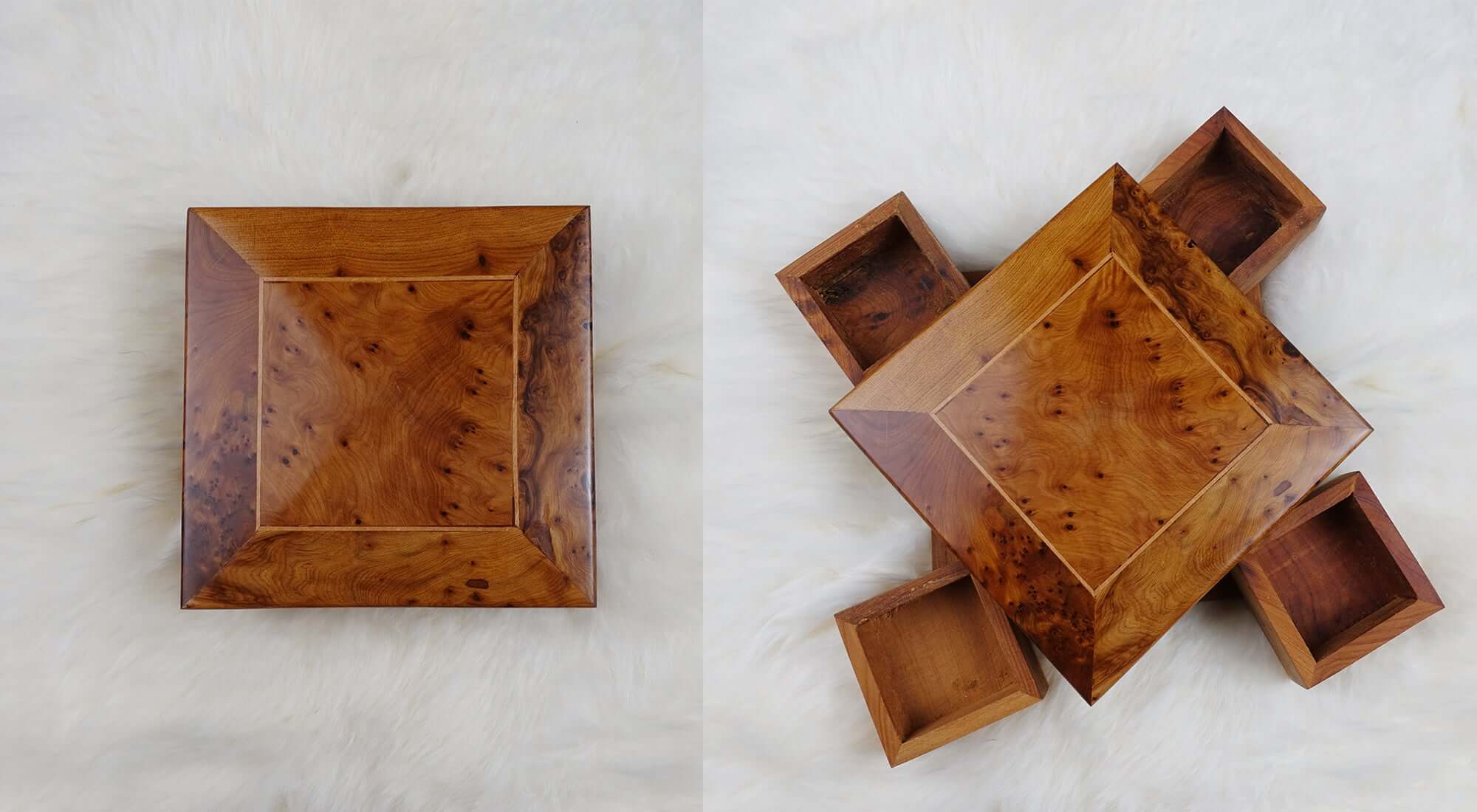 Moroccan Handmade Rotating Wooden Box Jewelry Box