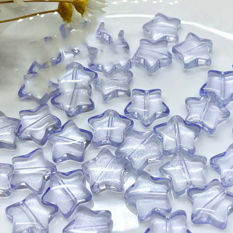 "Elegant DIY crystal glass petal beads for necklace and bracelet projects"