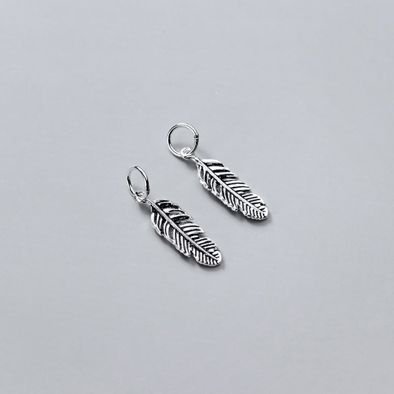 Small feather pendant pendant DIY handmade jewelry