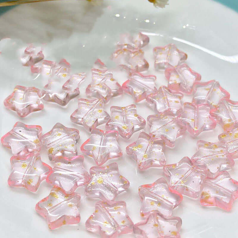 "DIY beaded jewelry accessories with sparkling crystal glass petals"