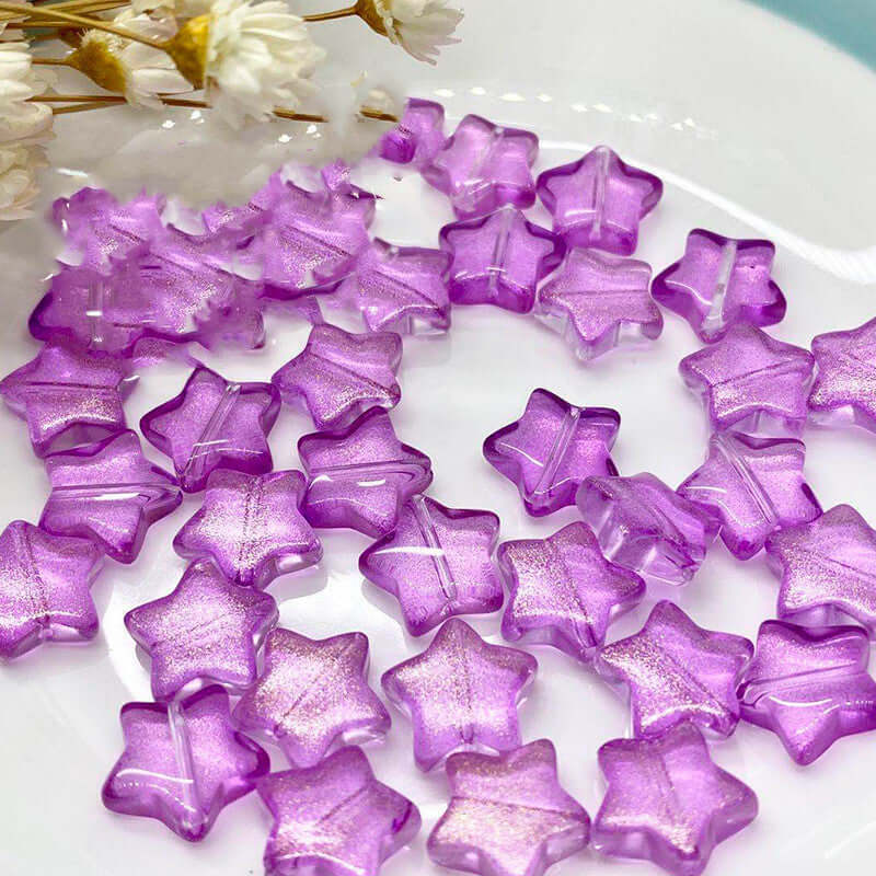 "Handcrafted DIY jewelry using crystal glass petal beads"