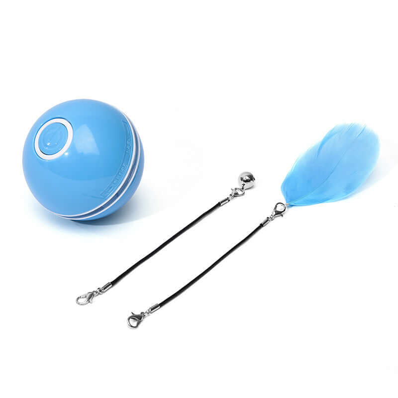 “Smart electronic cat toy with LED laser light and rolling motion”