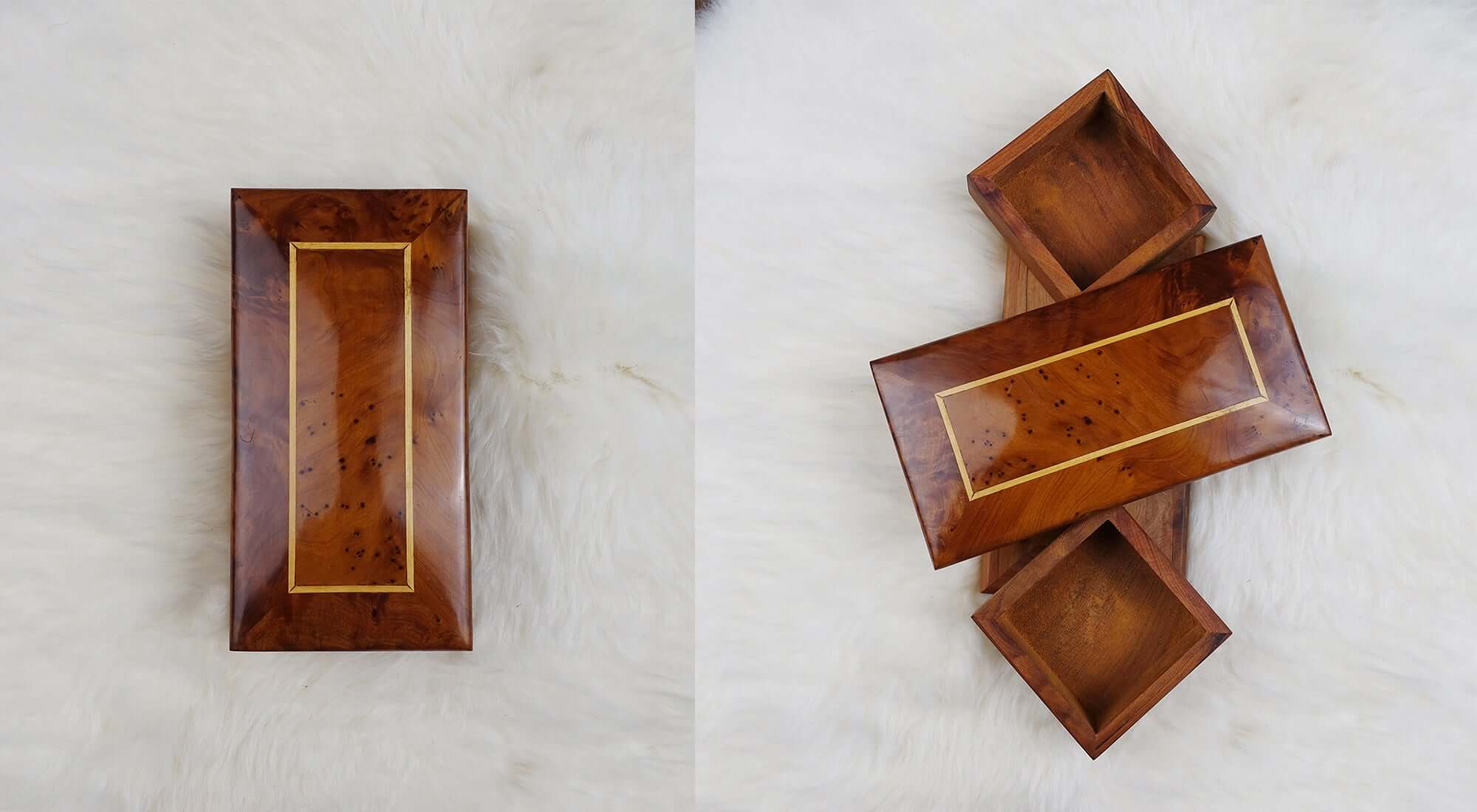 Moroccan Handmade Rotating Wooden Box Jewelry Box