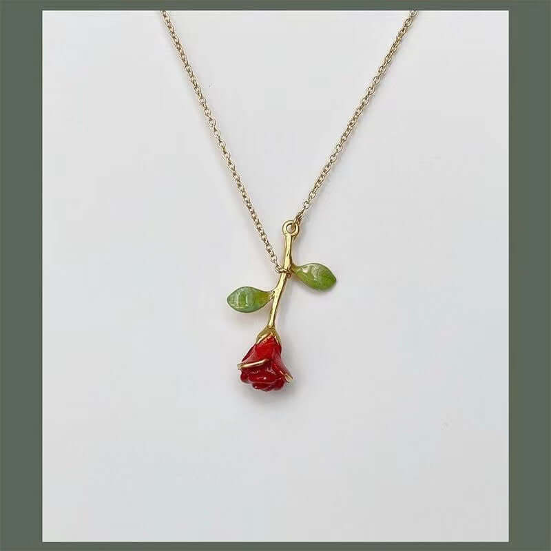Women's Handmade Jewelry Rose Hand Necklace
