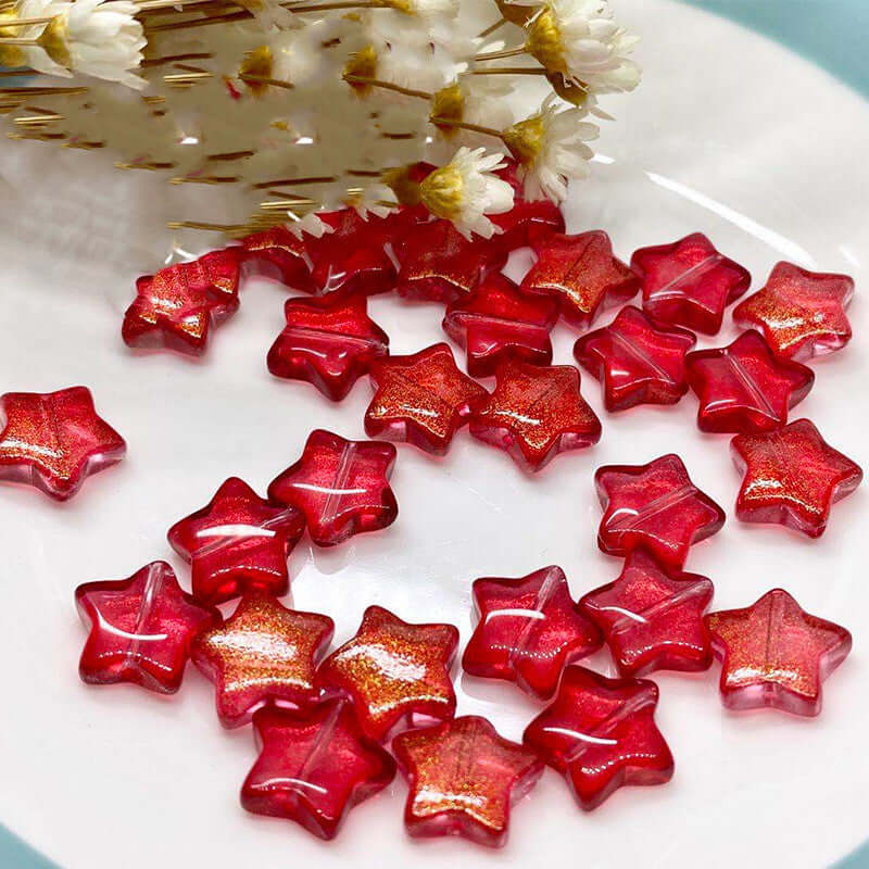 "DIY jewelry kit with sparkling crystal glass petal beads"