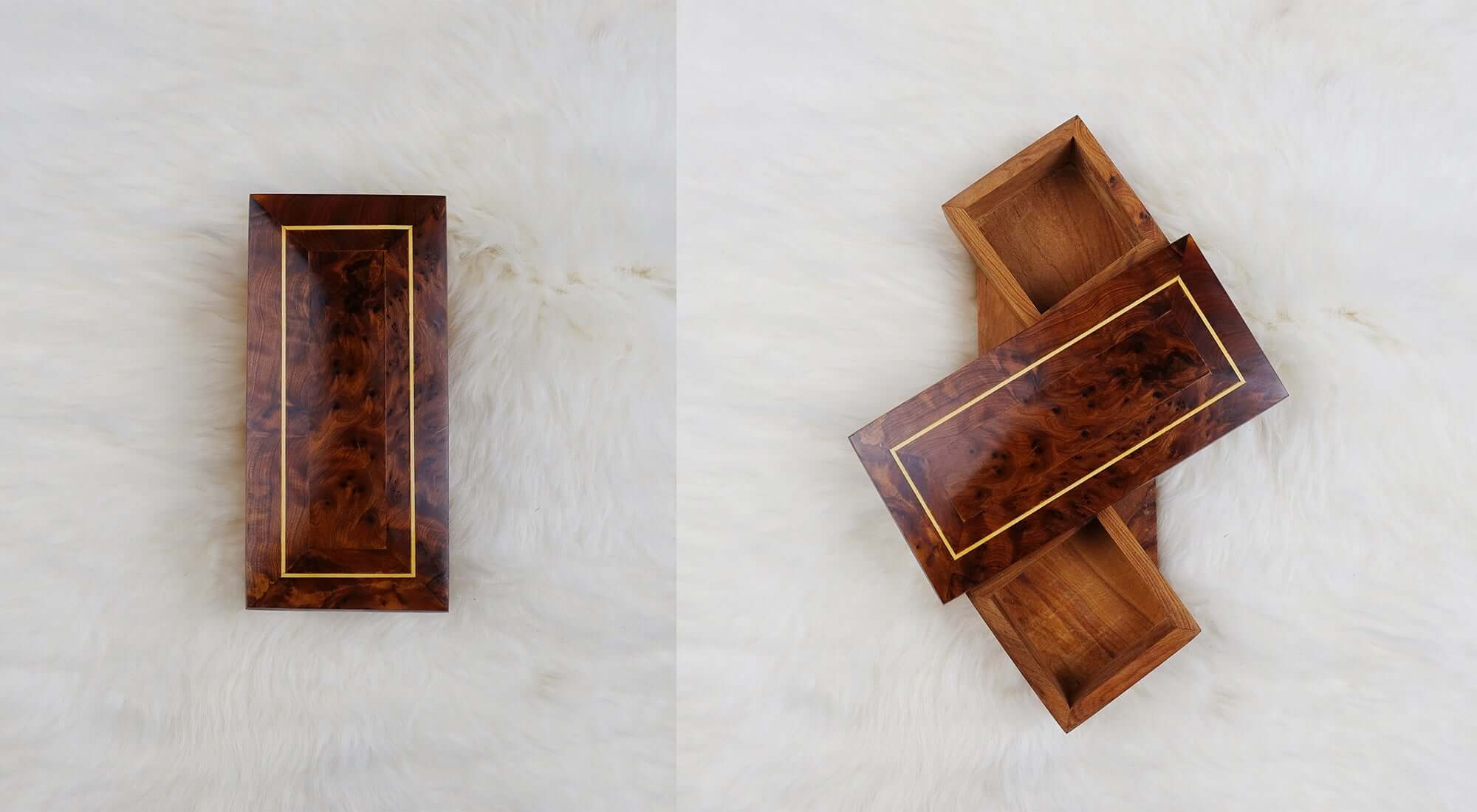 Moroccan Handmade Rotating Wooden Box Jewelry Box