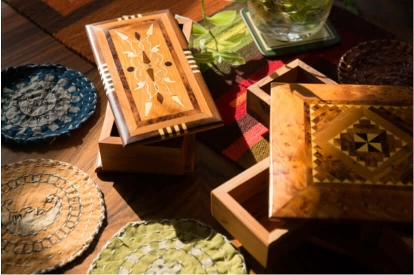 Moroccan Handmade Rotating Wooden Box Jewelry Box