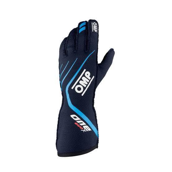 One Evo X Racing Gloves – Navy Blue & Cyan