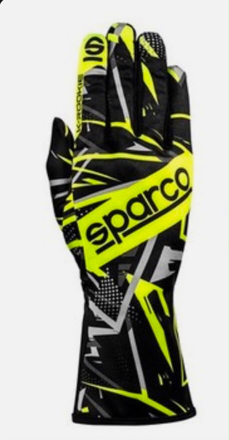 K-1 Karting Racing Gloves – Black & Fluo Yellow